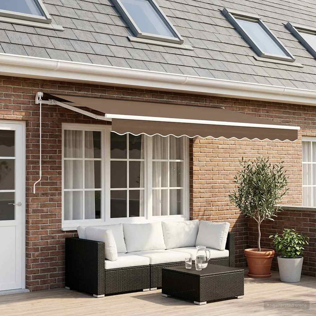 vidaXL Markisenersatzstoff Taupe 581 x 295 cm Polyester