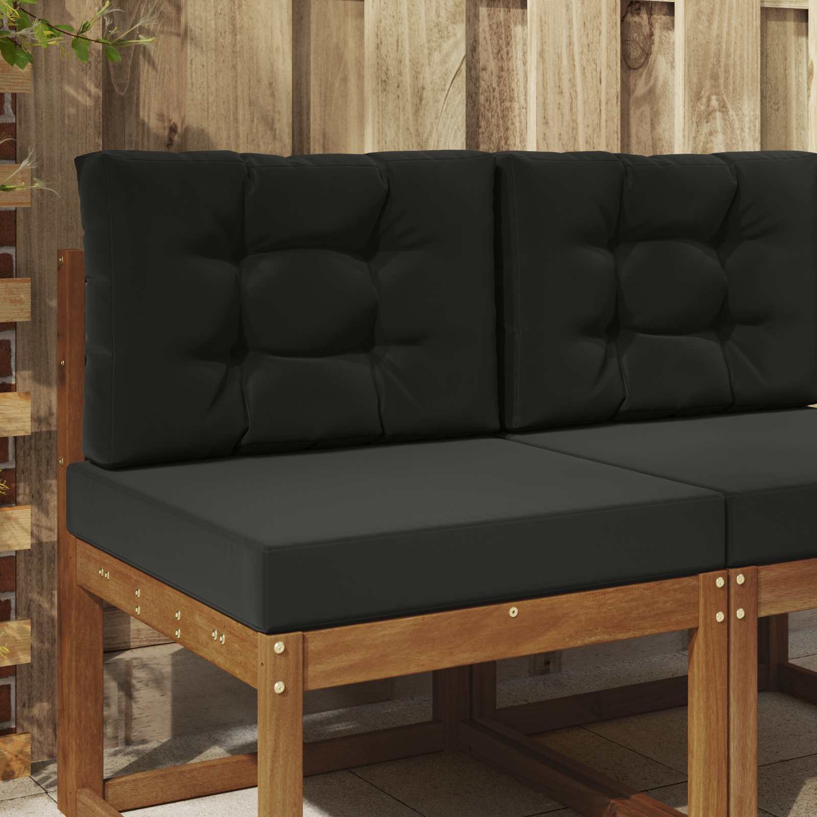 vidaXL Sofakissen für draußen 2 pcs Schwarz Polyester