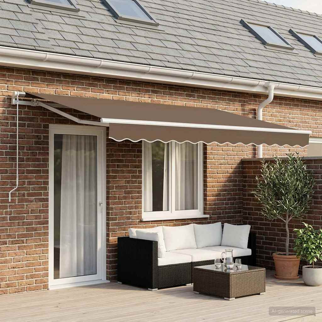 vidaXL Markisenersatzstoff Taupe 581 x 345 cm Polyester