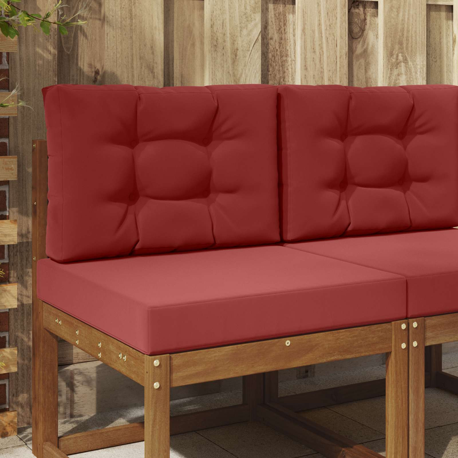 vidaXL Sofakissen für draußen 2 pcs Weinrot Polyester