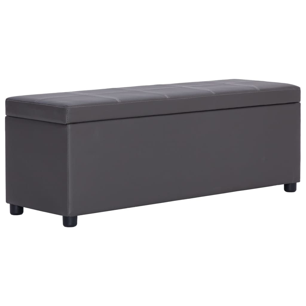 vidaXL Bank mit Staufach 116 cm Grau Kunstleder