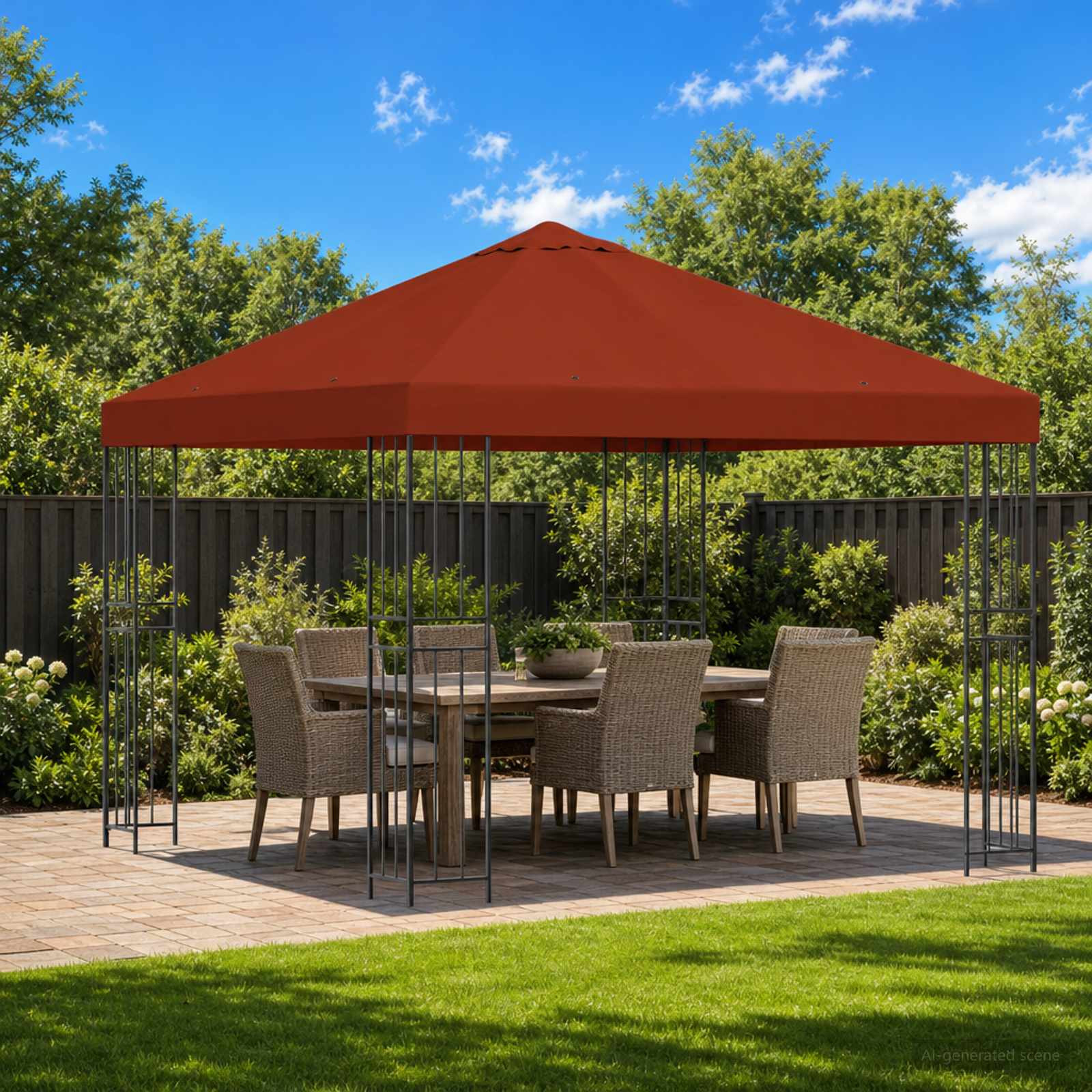 vidaXL Pavillon 3 x 3 m Terrakotta Polyester und Stahl 190 gsm