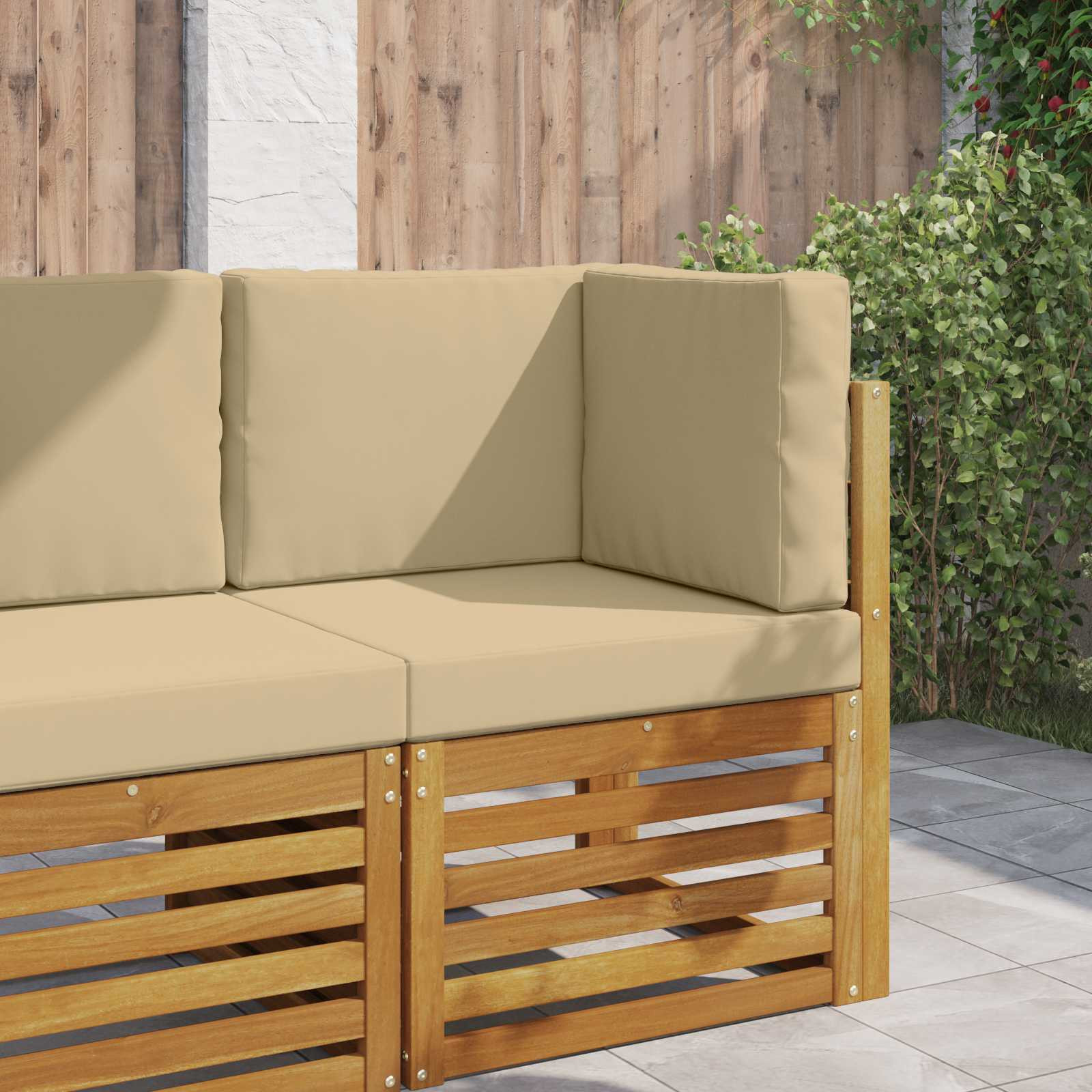 vidaXL Sofakissen für draußen 3 pcs Beige Polyester