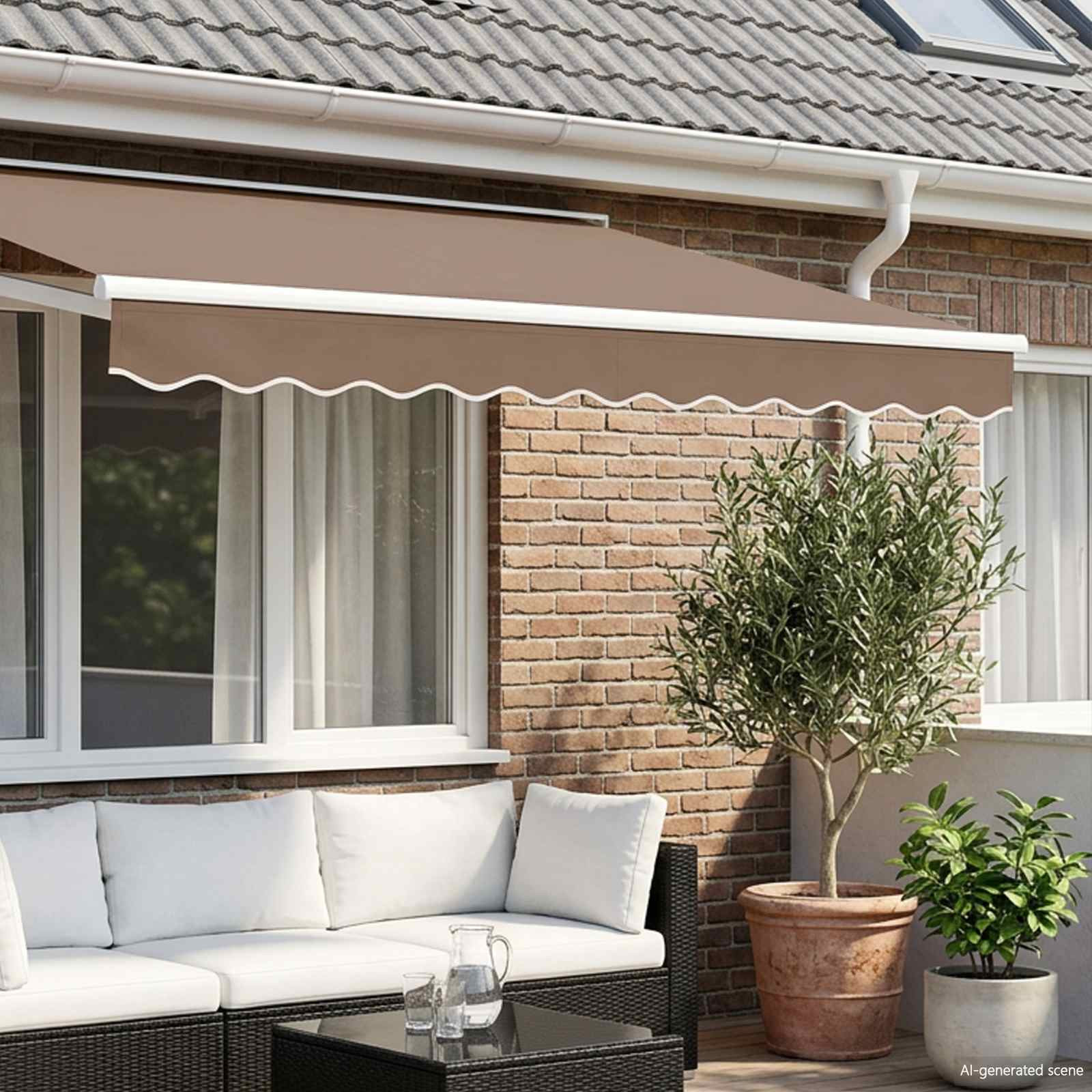 vidaXL Markisenschürzen-Ersatz Taupe 381 x 20 cm Polyester