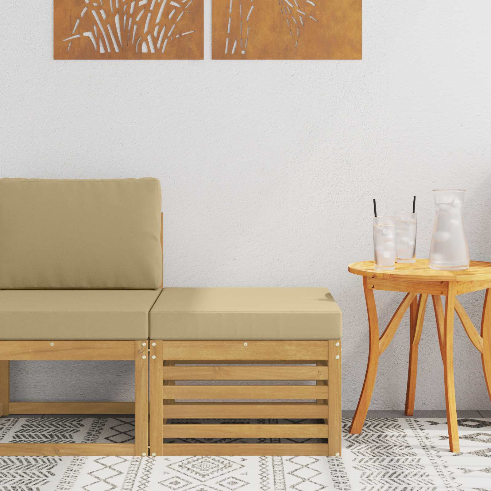 vidaXL Outdoor-Fußhocker Massivholz Akazie Weiß