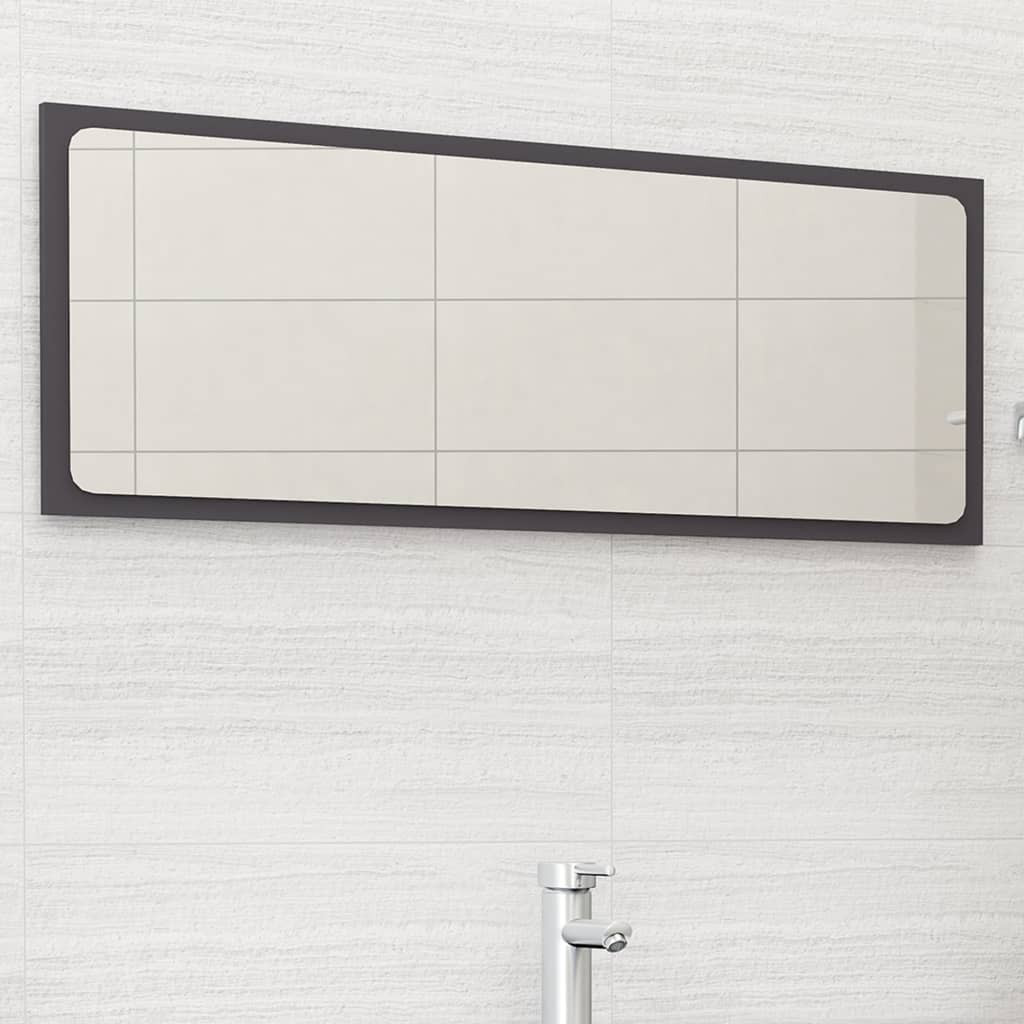 vidaXL Badspiegel Grau 100x1,5x37 cm Holzwerkstoff