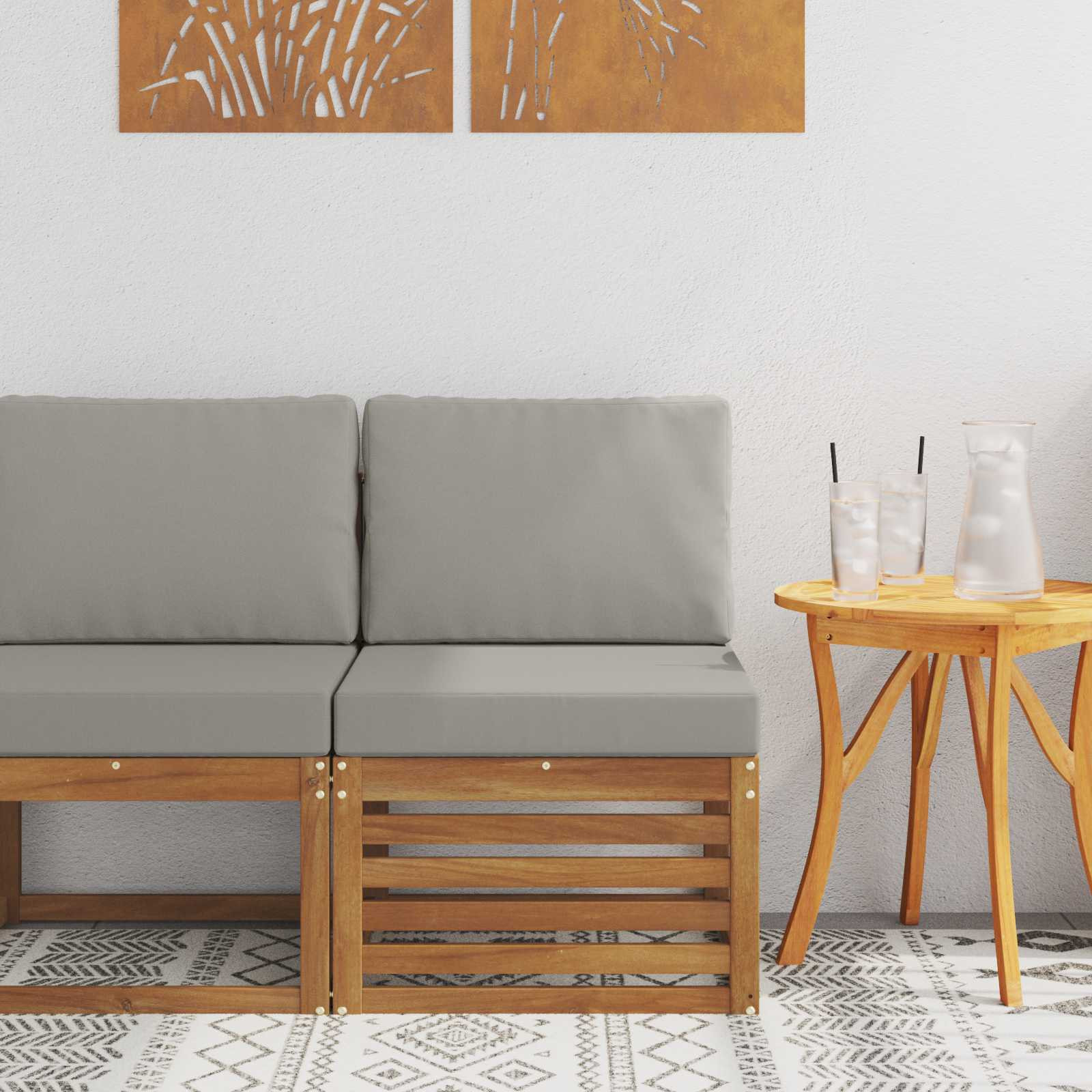 vidaXL Outdoor Mittelsofa Massivholz Akazie Natur