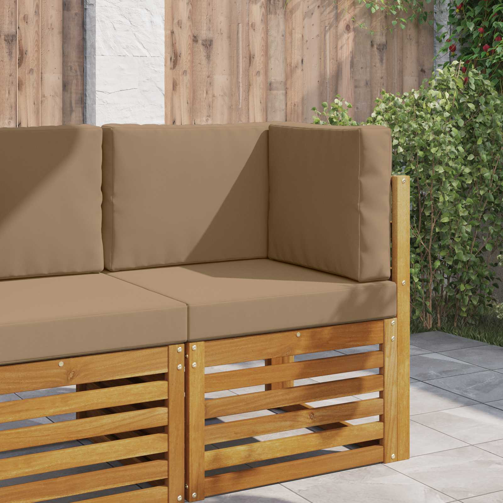vidaXL Sofakissen für draußen 3 pcs Taupe Polyester