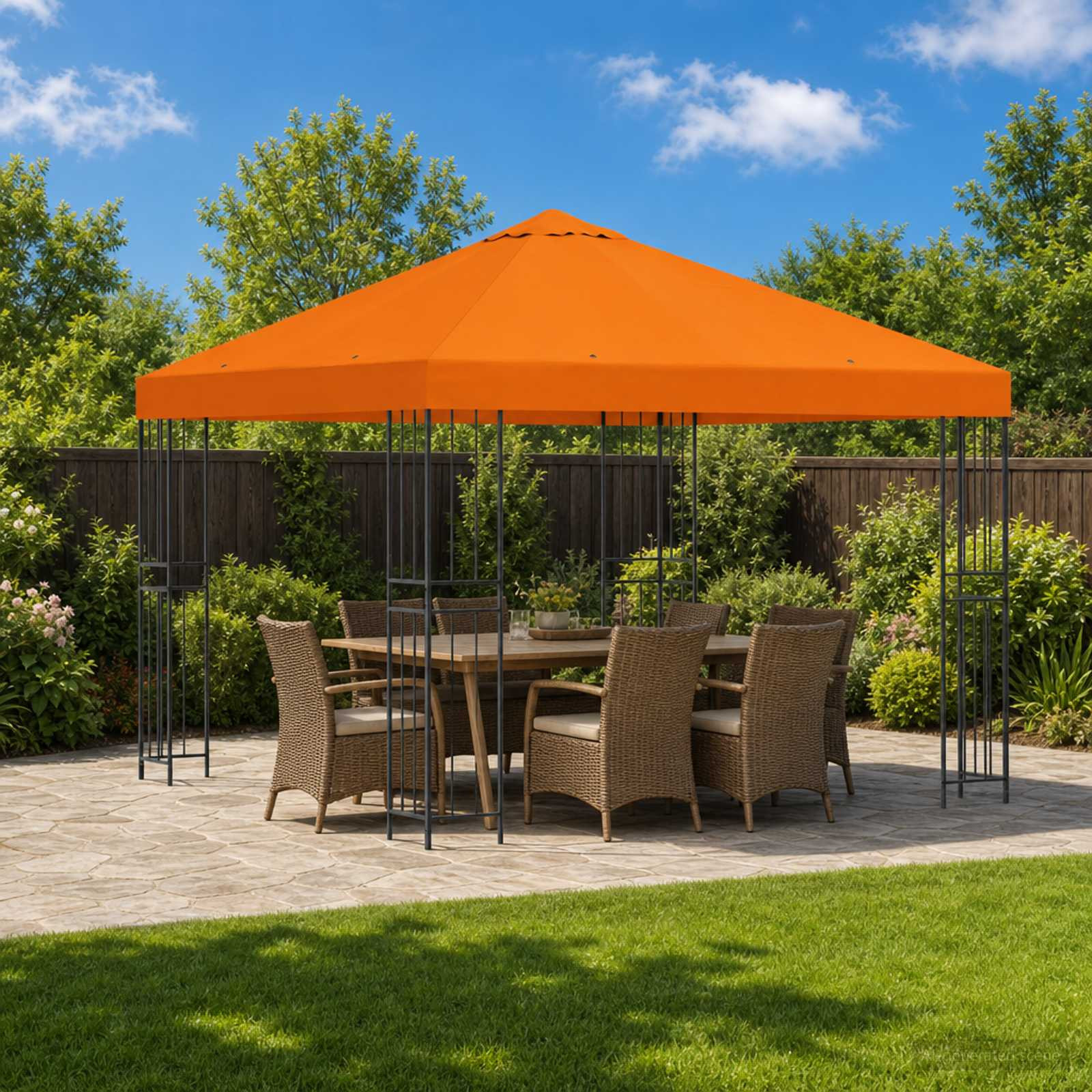 vidaXL Pavillon 3 x 3 m Orange Polyester und Stahl 190 gsm