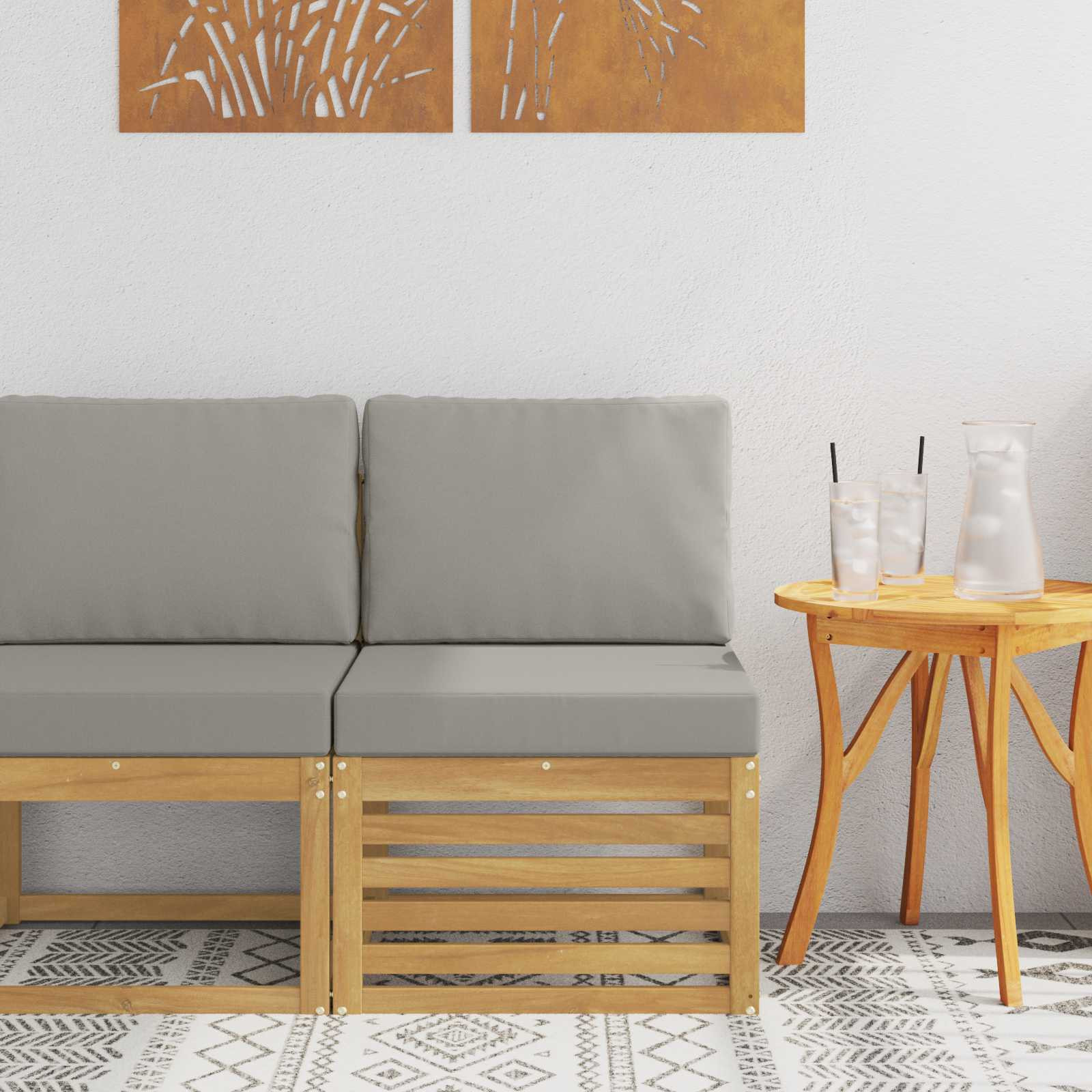 vidaXL Outdoor Mittelsofa Massivholz Akazie Weiß