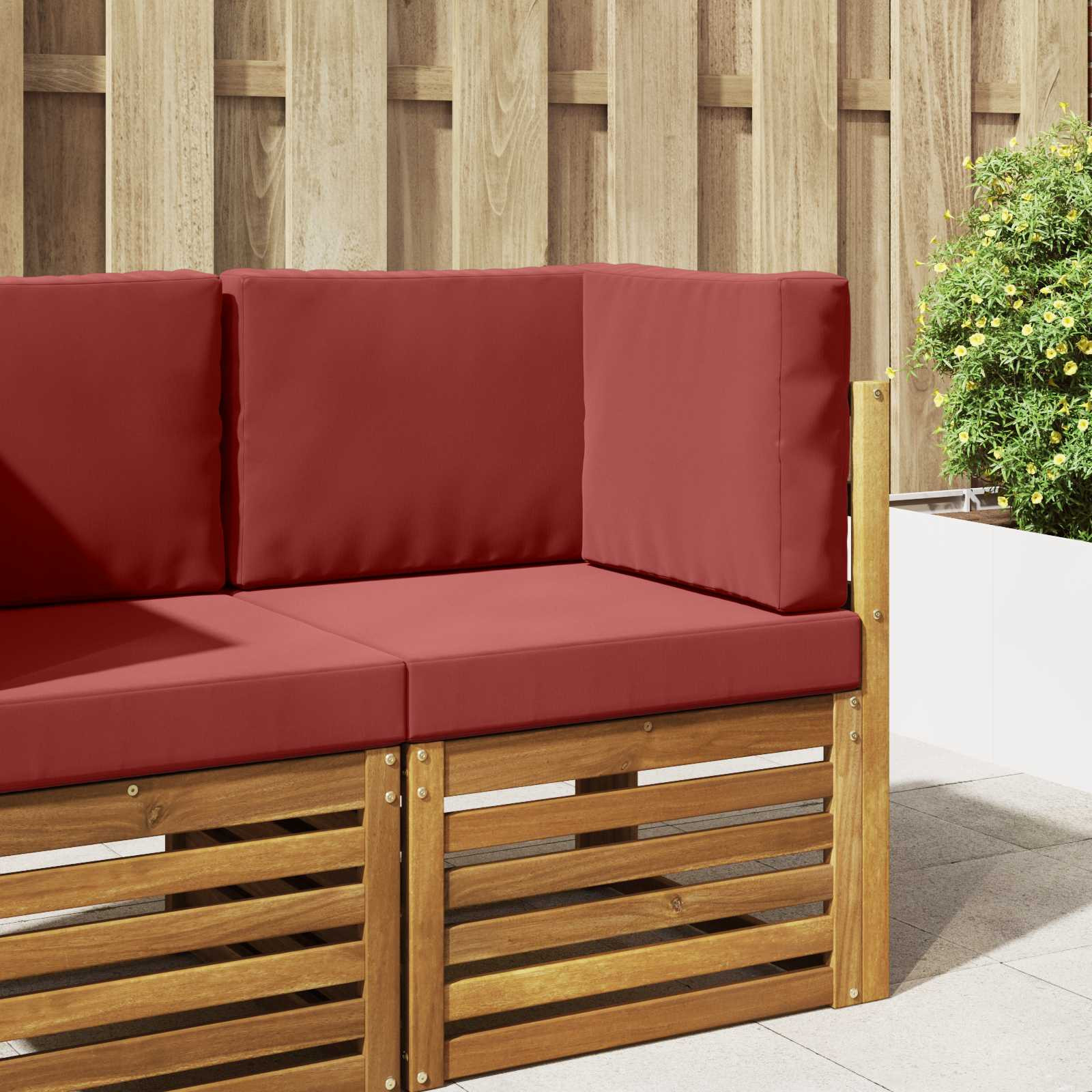 vidaXL Sofakissen für draußen 3 pcs Weinrot Polyester