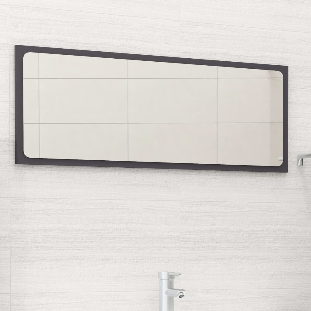 vidaXL Badspiegel Grau 90x1,5x37 cm Holzwerkstoff