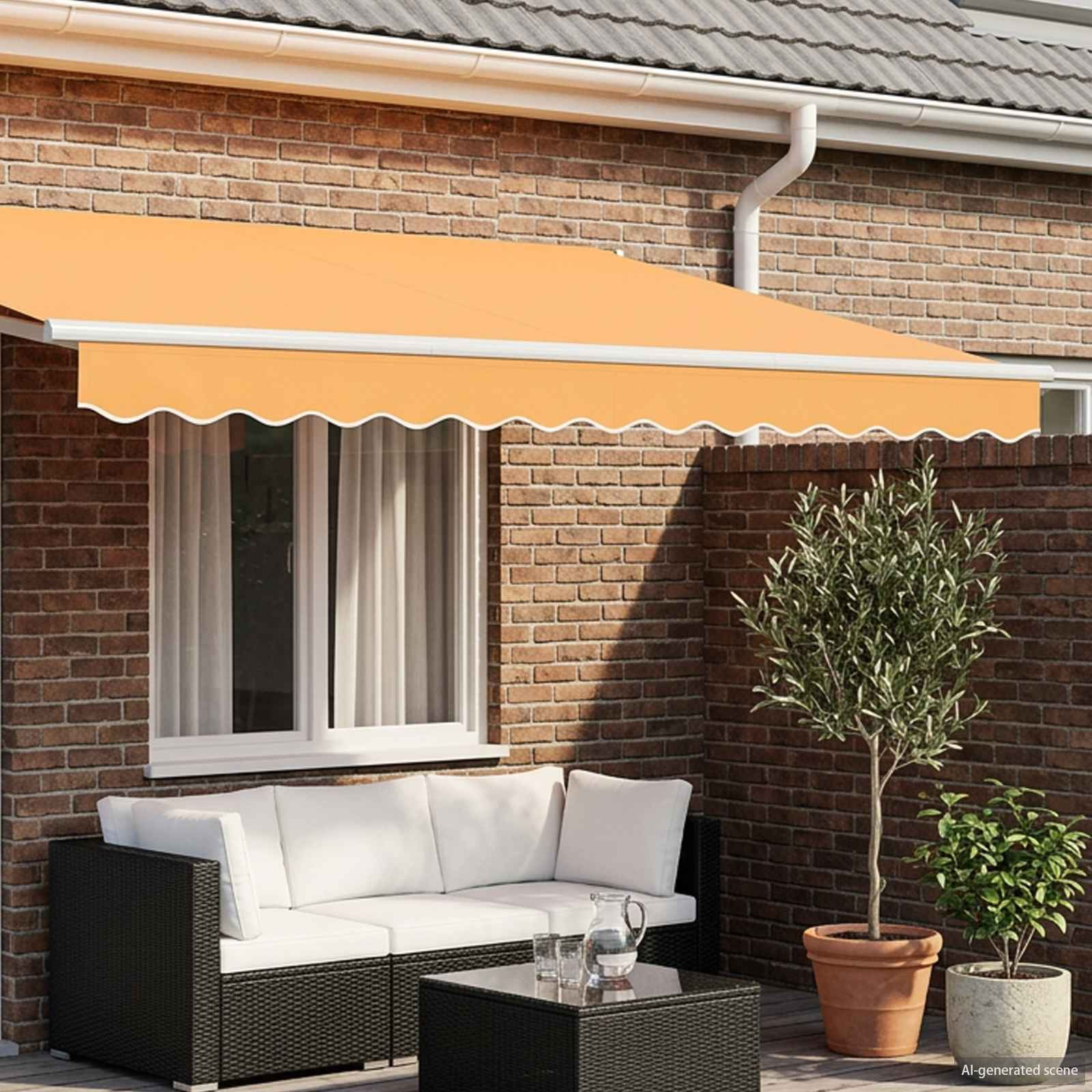 vidaXL Markisenschürzen-Ersatz Sand 481 x 20 cm Polyester