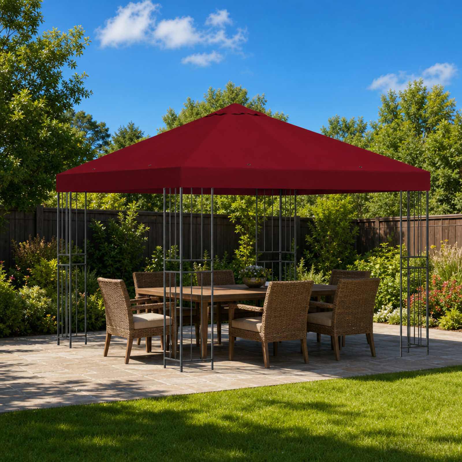 vidaXL Pavillon 3 x 3 m Bordeauxrot Polyester und Stahl 190 gsm