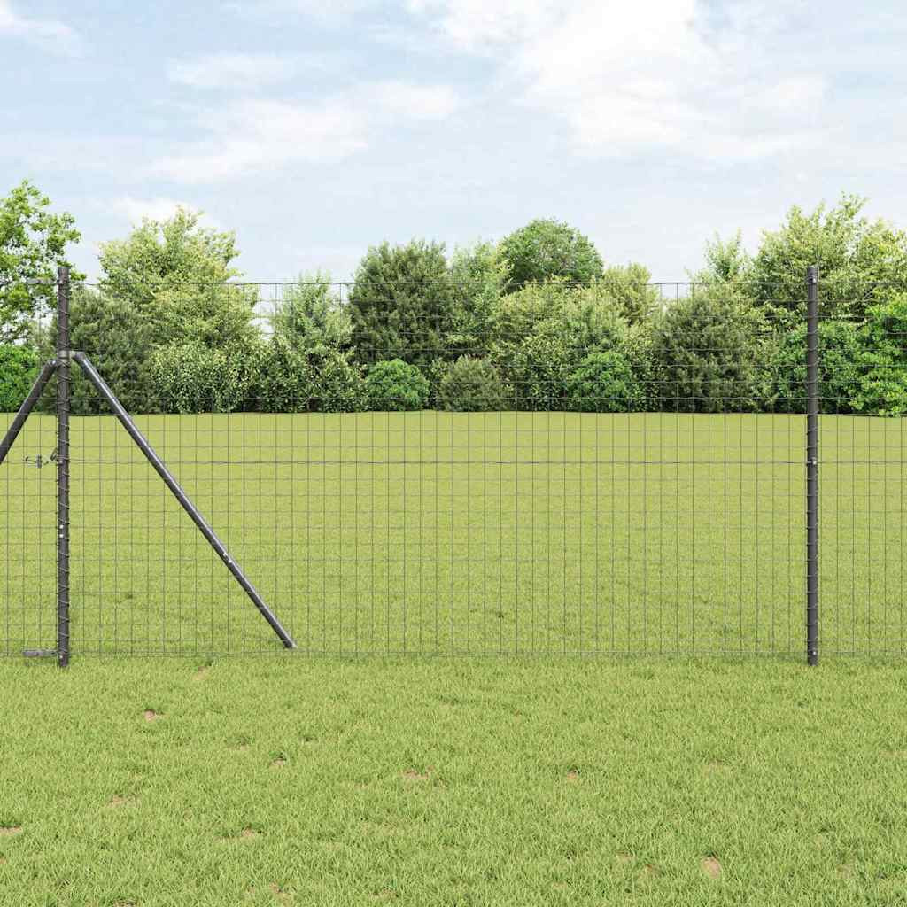 vidaXL Bodenmontierter Euro-Zaun 25 x 1,2 m PVC-beschichteter Stahl