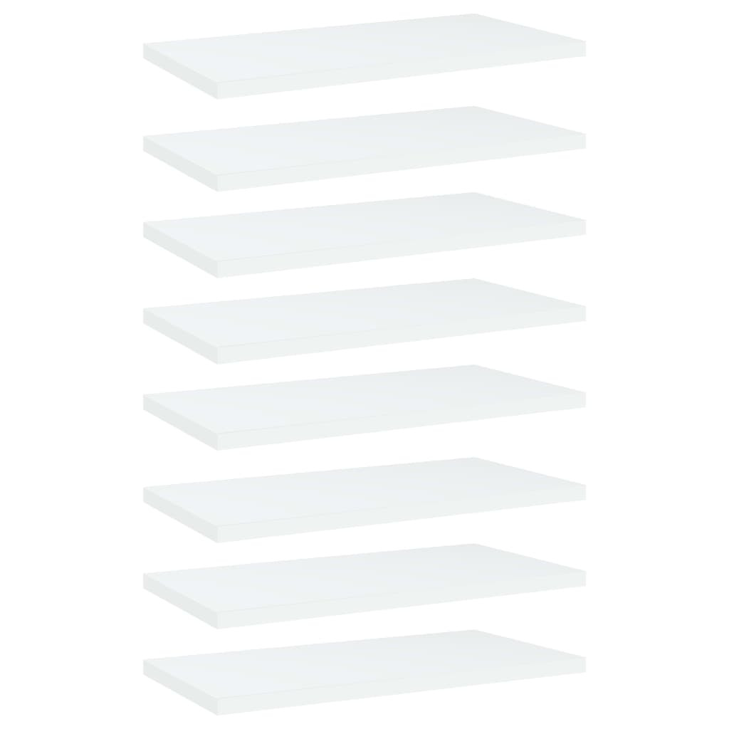 vidaXL Bücherregal-Bretter 8 Stk. Weiß 40x20x1,5 cm Holzwerkstoff