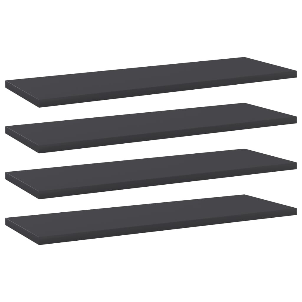 vidaXL Bücherregal-Bretter 4 Stk. Grau 60x20x1,5 cm Holzwerkstoff