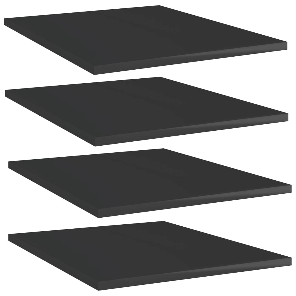 vidaXL Bücherregal-Bretter 4 Stk. Hochglanz-Schwarz 40x50x1,5 cm