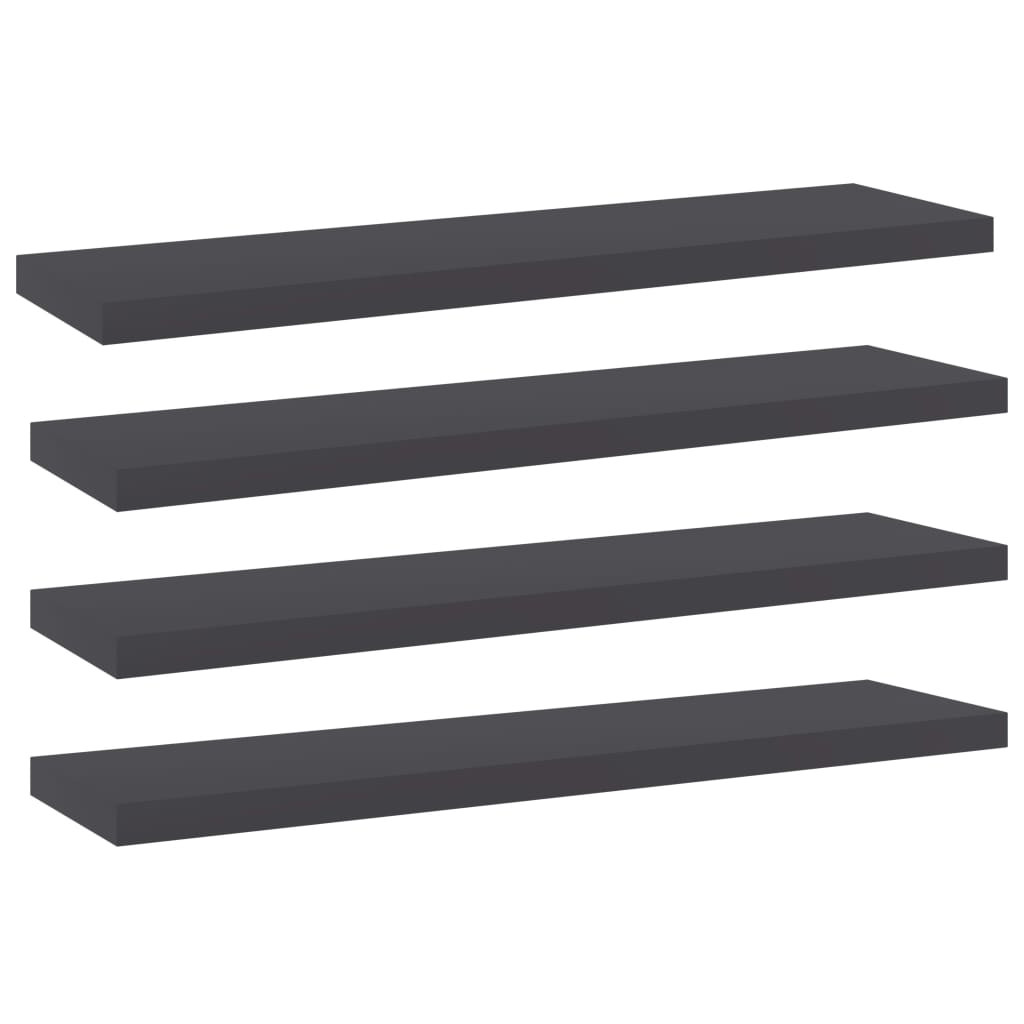 vidaXL Bücherregal-Bretter 4 Stk. Grau 40x10x1,5 cm Holzwerkstoff