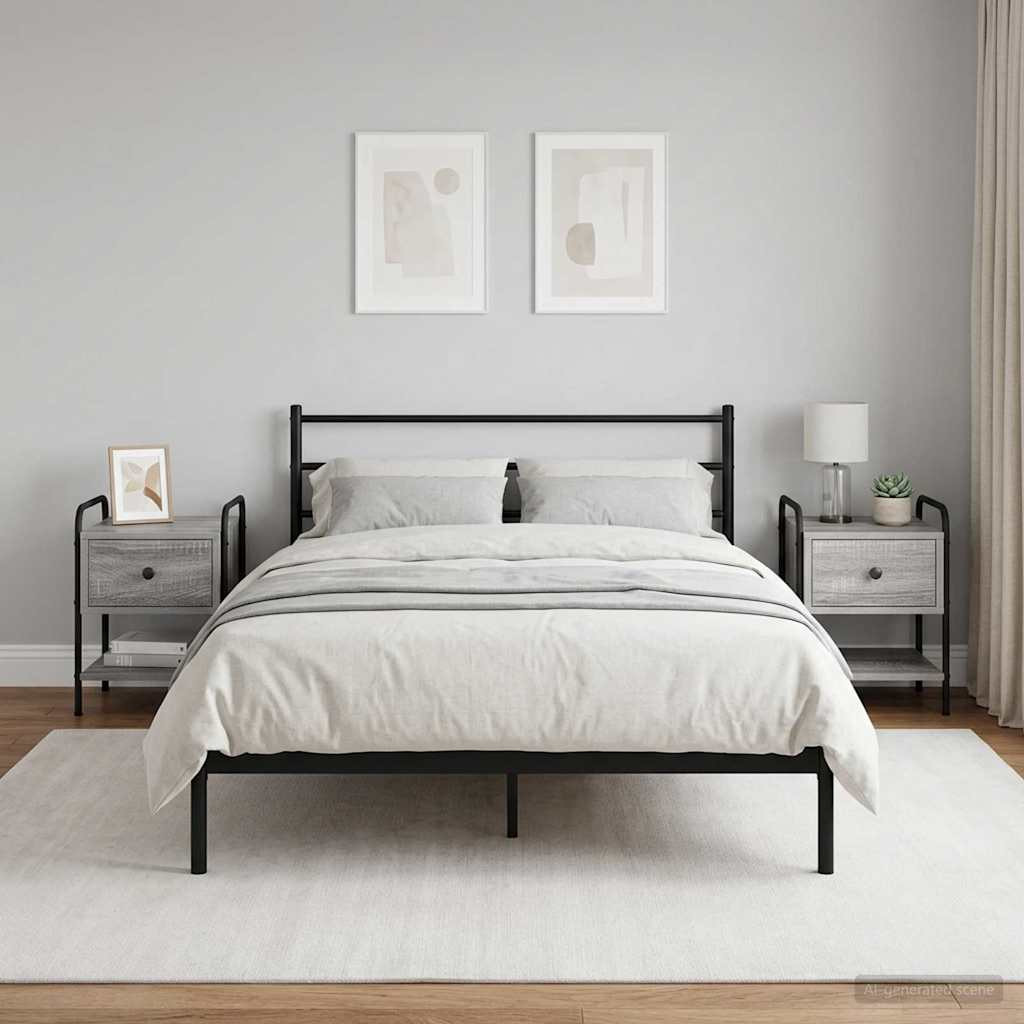 vidaXL Nachttisch 2 Stk. Grau Sonoma 35 x 36,5 x 47 cm Holzwerkstoff
