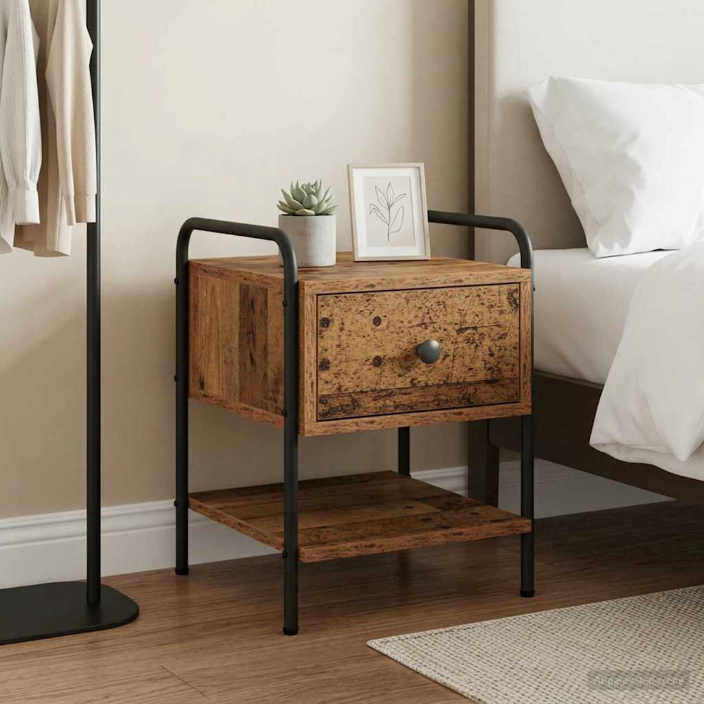 vidaXL Nachttisch Altholz 35 x 36,5 x 47 cm Holzwerkstoff