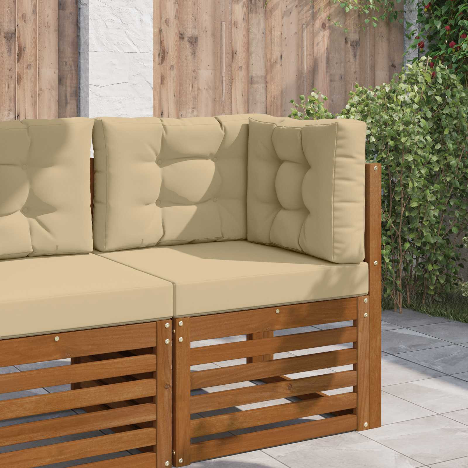 vidaXL Sofakissen für draußen 3 pcs Beige Polyester