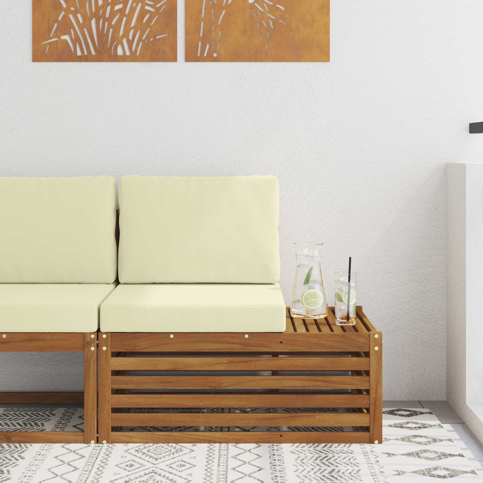 vidaXL Outdoor Endsofa Natur 91 x 63 x 73 cm Massivholz Akazie