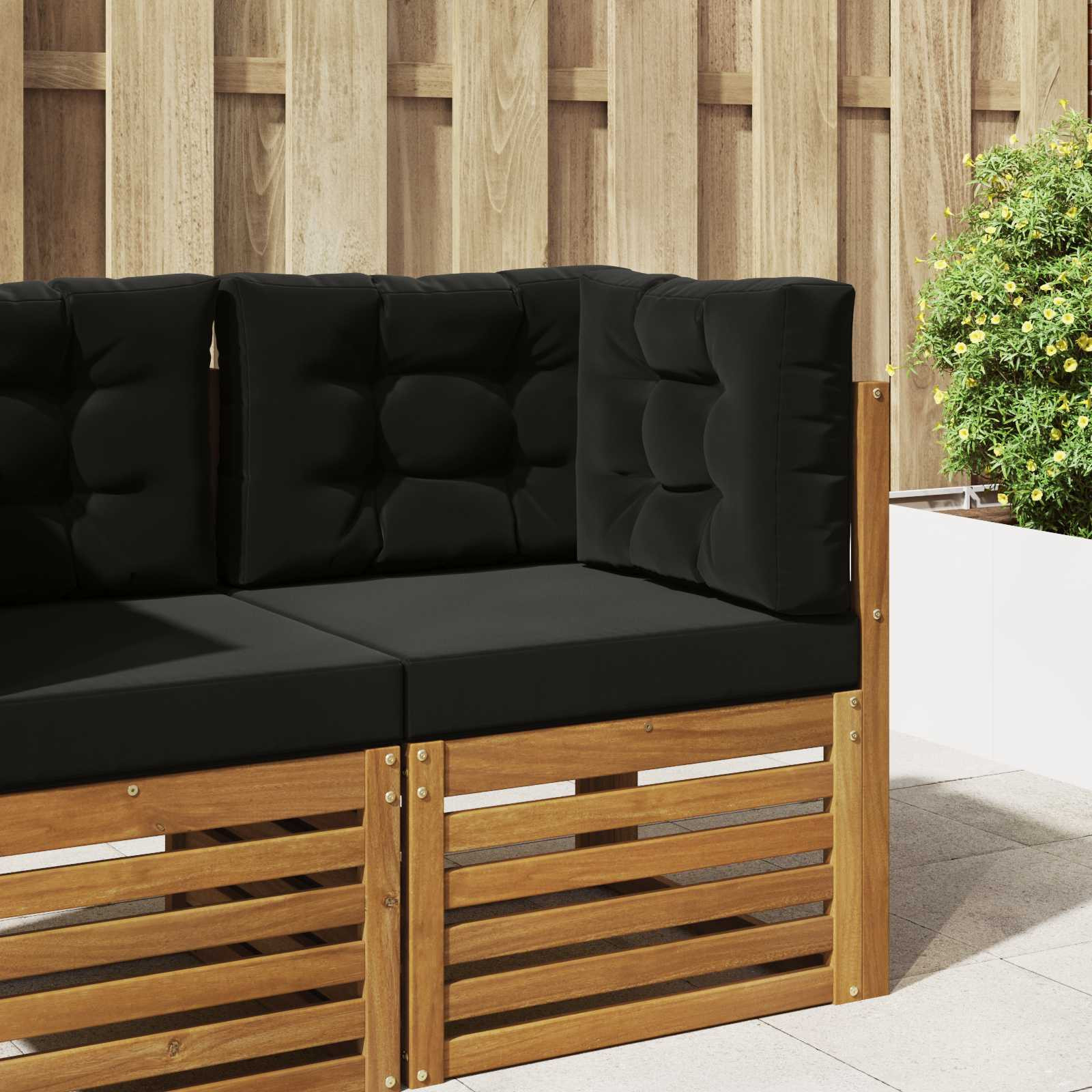 vidaXL Sofakissen für draußen 3 pcs Schwarz Polyester