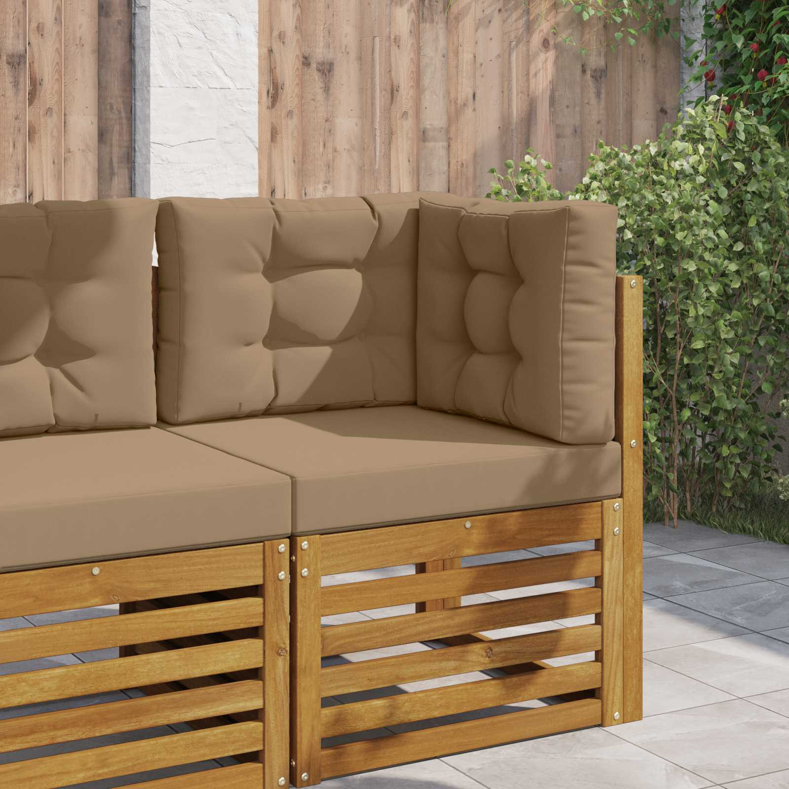 vidaXL Sofakissen für draußen 3 pcs Taupe Polyester