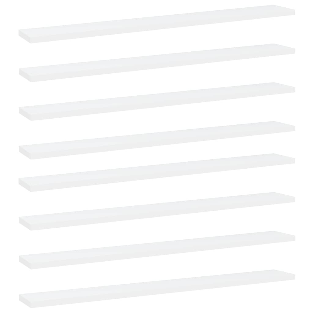 vidaXL Bücherregal-Bretter 8 Stk. Weiß 80x10x1,5 cm Holzwerkstoff