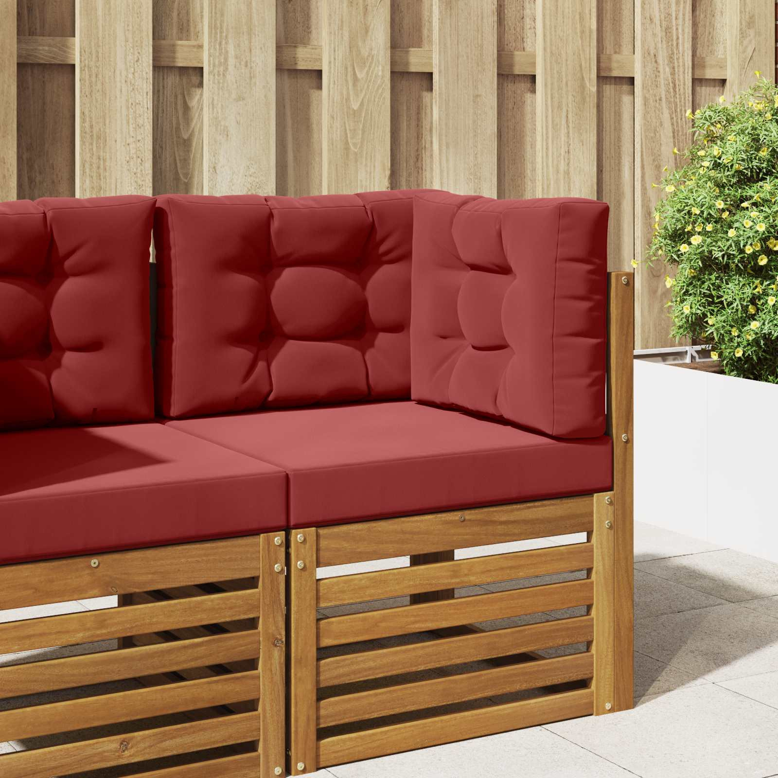 vidaXL Sofakissen für draußen 3 pcs Weinrot Polyester