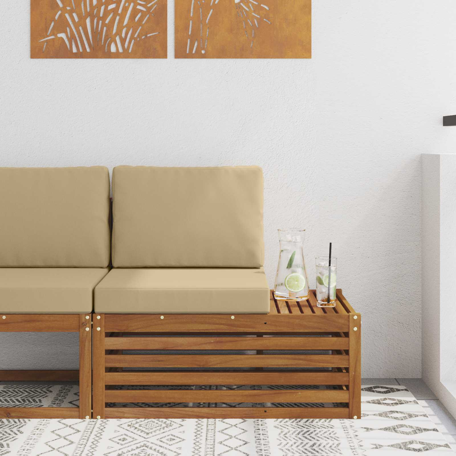 vidaXL Outdoor Endsofa Natur 91 x 63 x 73 cm Massivholz Akazie