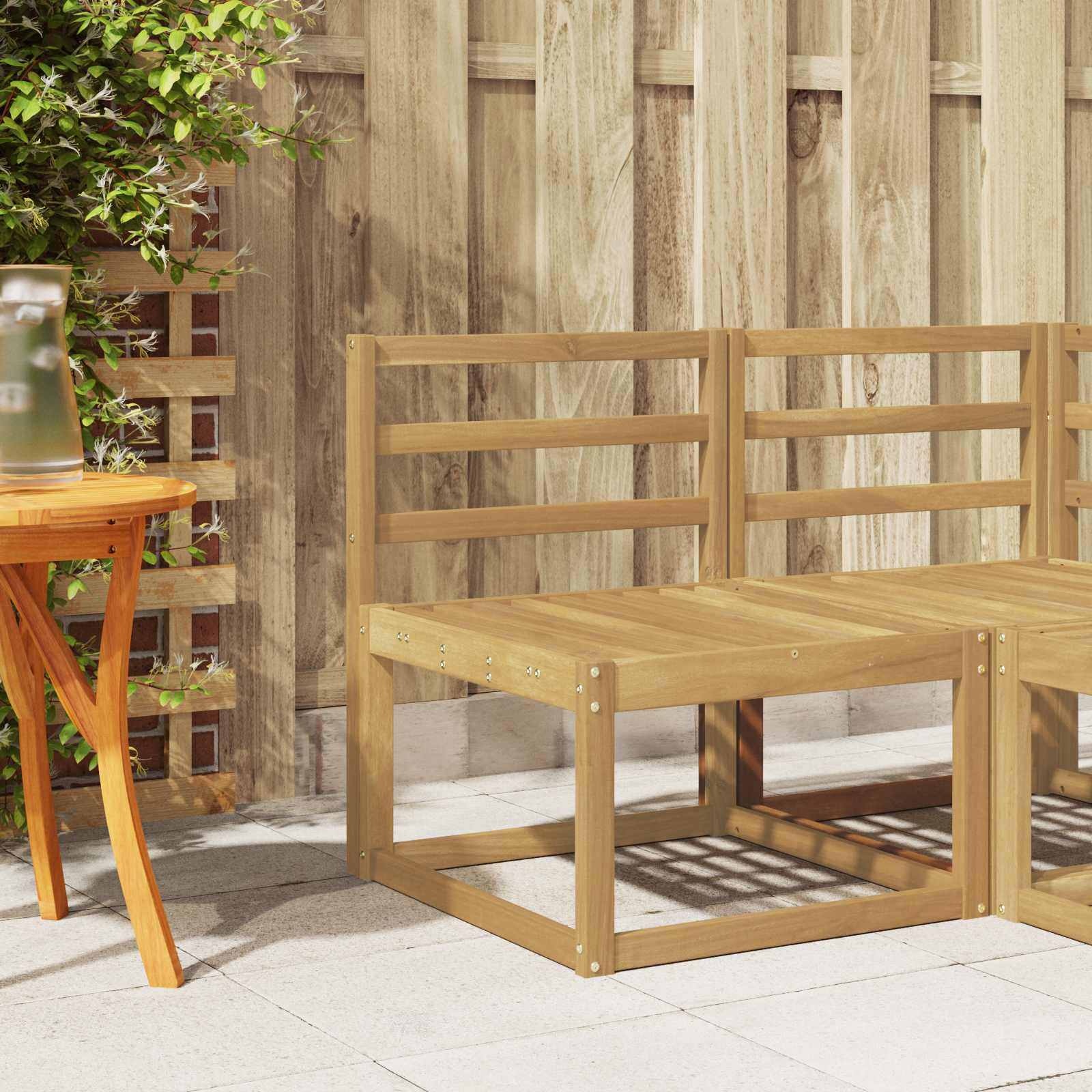 vidaXL Rückenlehnenmodul Weiß 59 x 4 x 73 cm Massivholz Akazie