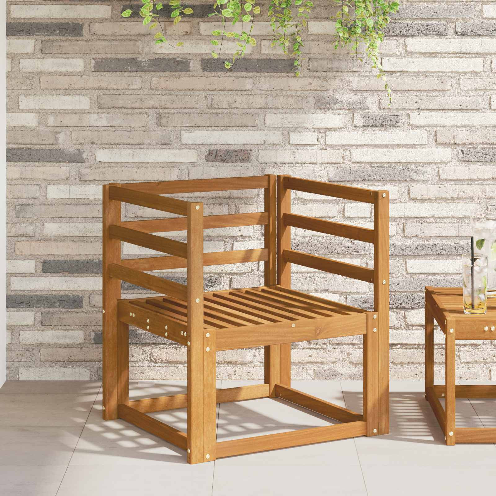 vidaXL Armlehne 2 pcs Natur 59 x 4 x 73 cm Massivholz Akazie