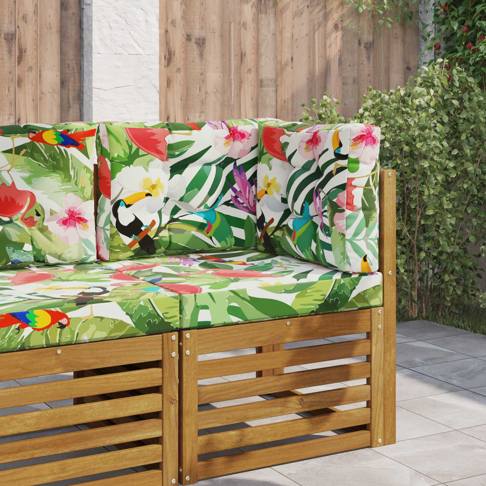 vidaXL Sofakissen für draußen 3 pcs Bunt Polyester