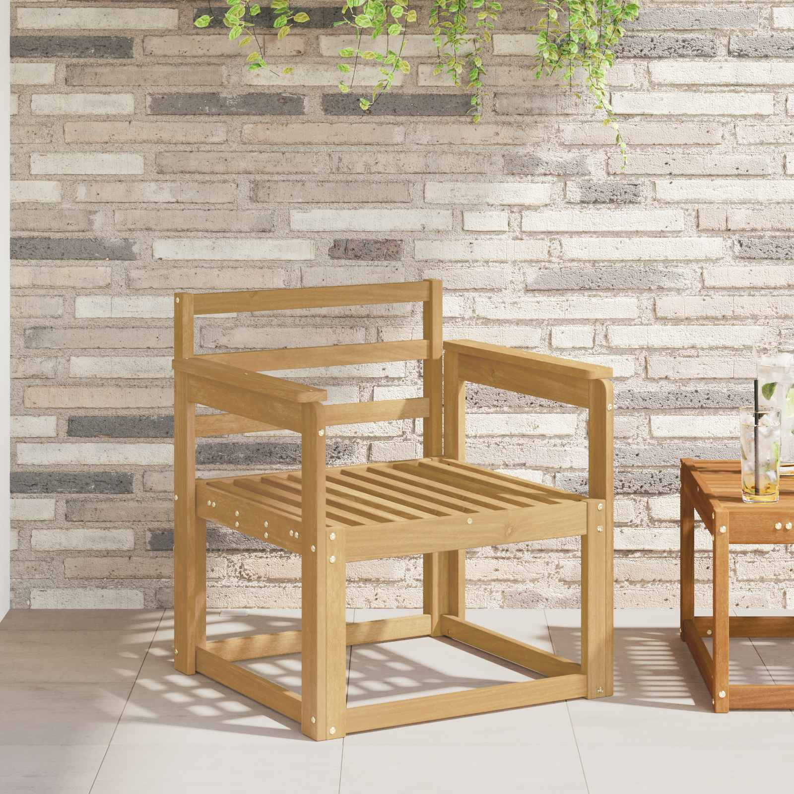 vidaXL Armlehnen Modul 2 pcs Weiß 59 x 6 x 61 cm Massivholz Akazie