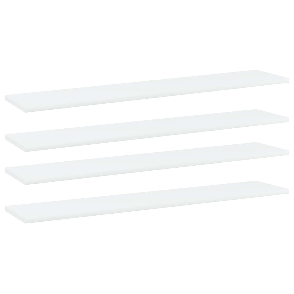 vidaXL Bücherregal-Bretter 4 Stk. Weiß 100x20x1,5 cm Holzwerkstoff