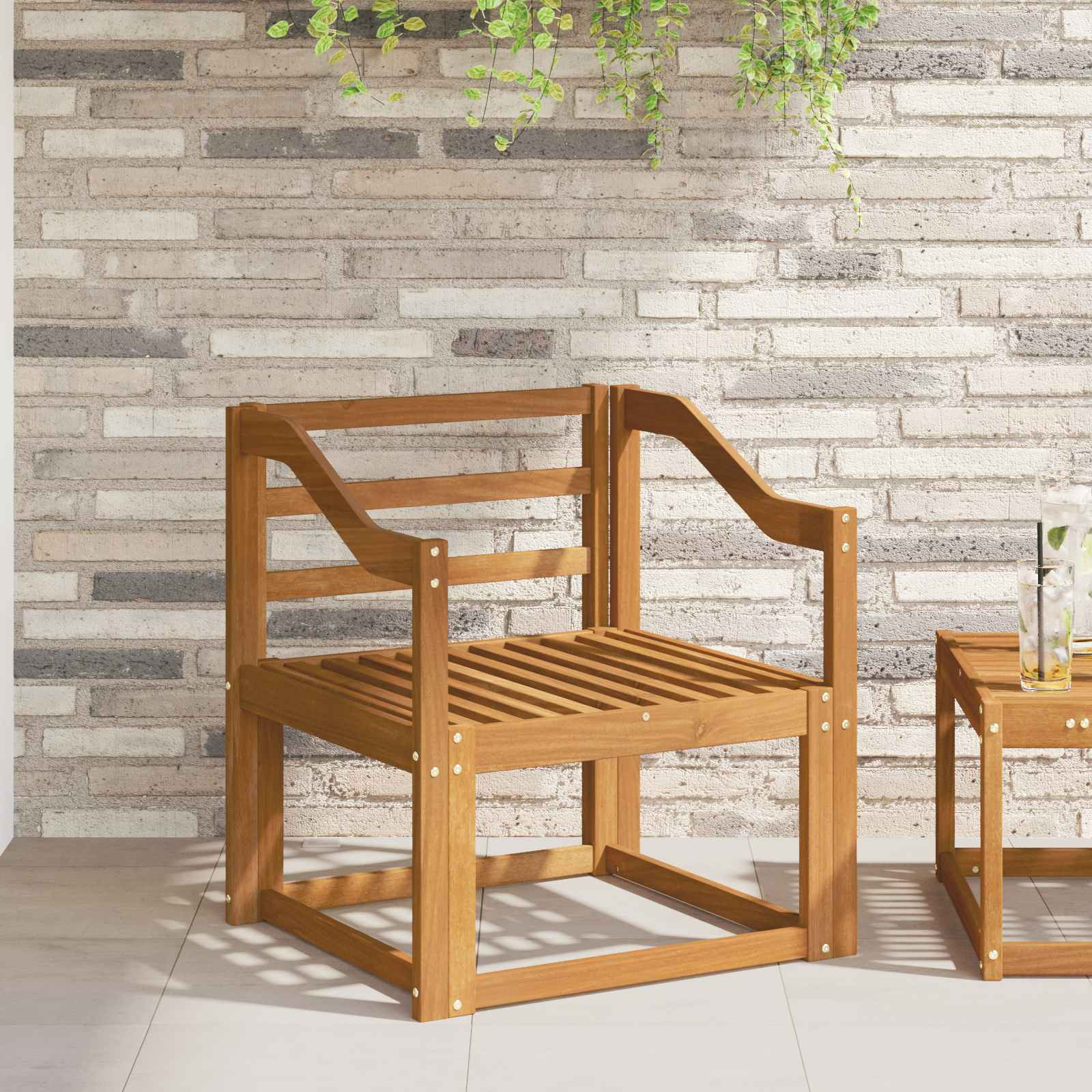 vidaXL Armlehne 2 pcs Natur 59 x 4 x 73 cm Massivholz Akazie