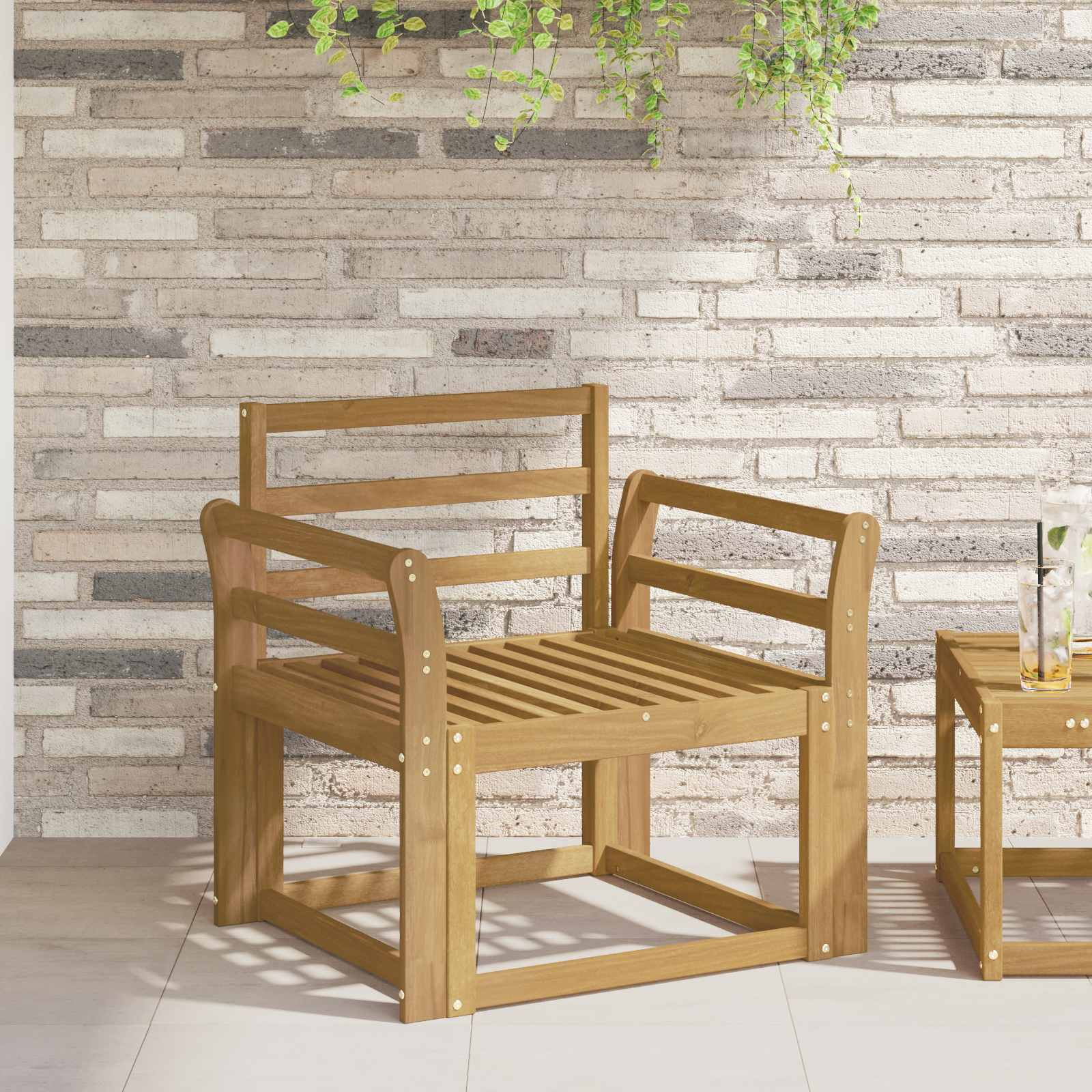 vidaXL Armlehnen Modul 2 pcs Weiß 58,5 x 8,5 x 60 cm Massivholz Akazie