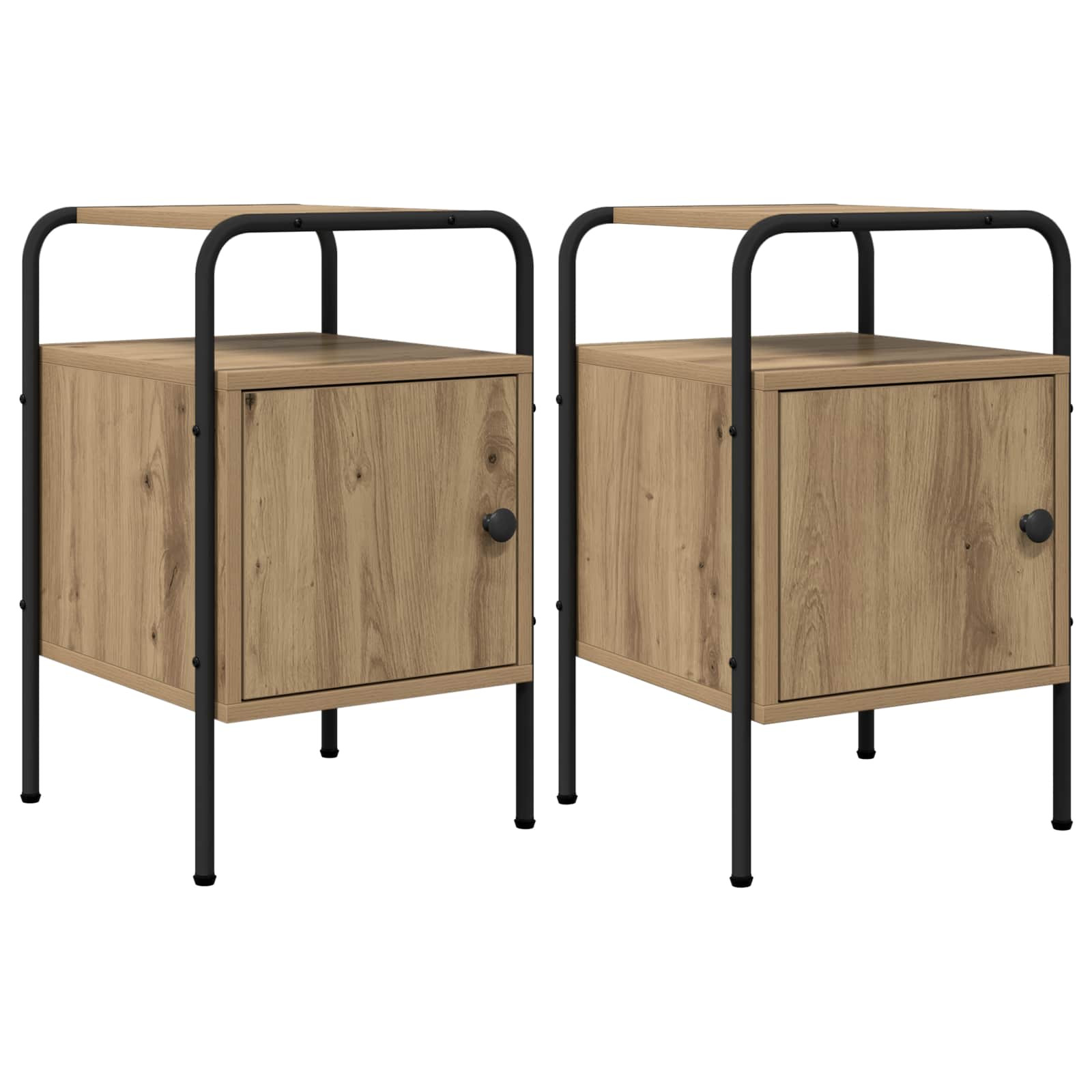 vidaXL Nachttisch 2 Stk. Artisan-Eiche 35 x 36,5 x 56 cm Holzwerkstoff