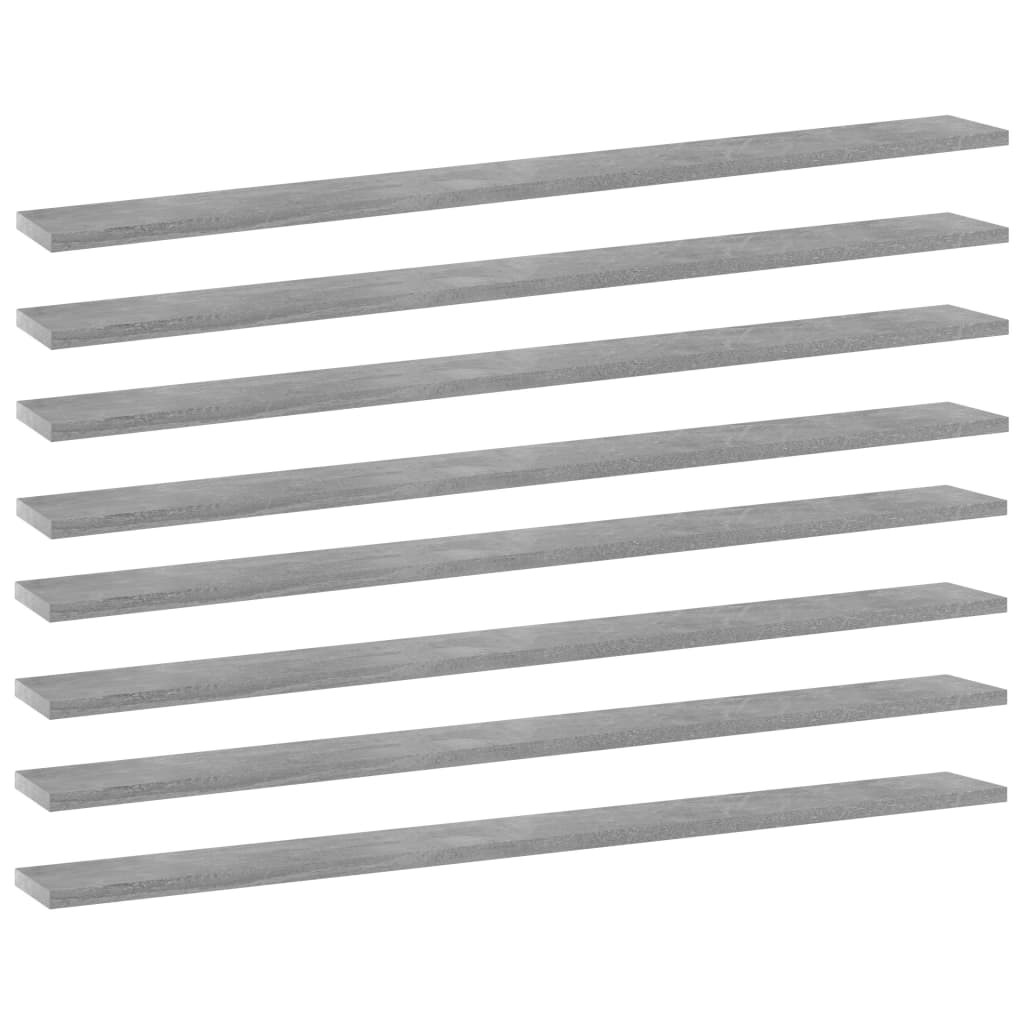 vidaXL Bücherregal-Bretter 8 Stk. Betongrau 100x10x1,5cm Holzwerkstoff