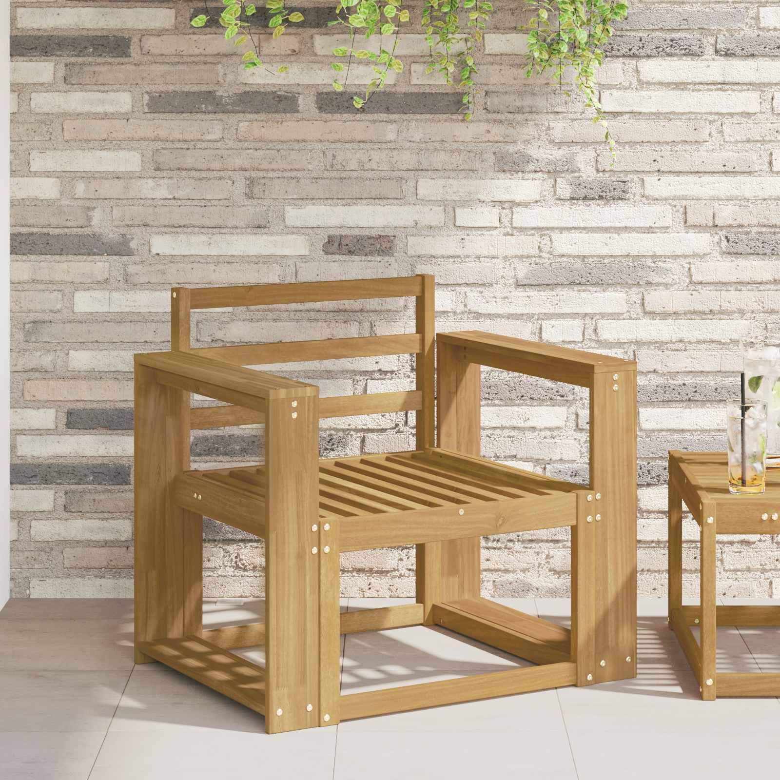 vidaXL Armlehnen Modul 2 pcs Weiß 58,5 x 10 x 61 cm Massivholz Akazie
