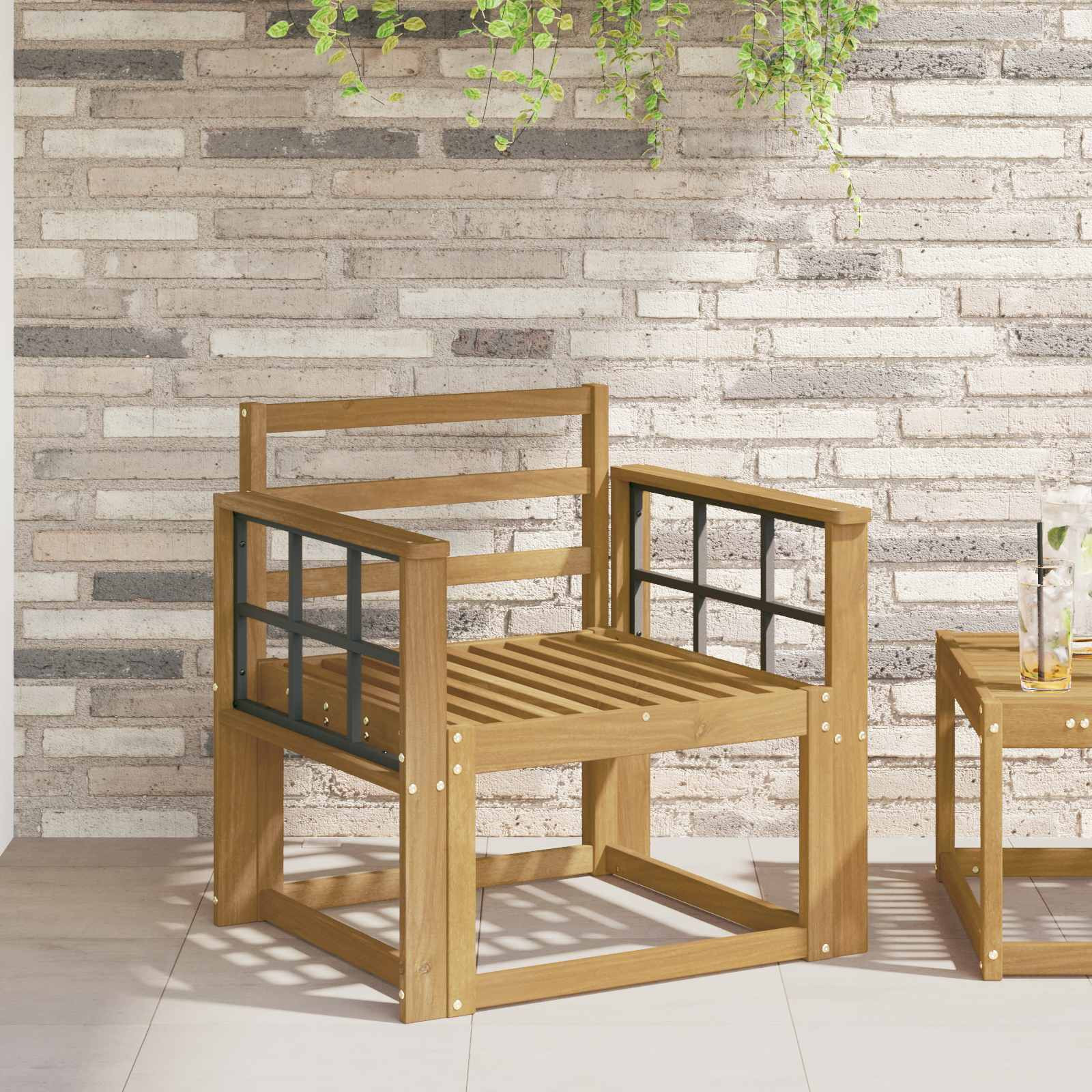 vidaXL Armlehnen Modul 2 pcs Weiß 60 x 6 x 61 cm Massivholz Akazie