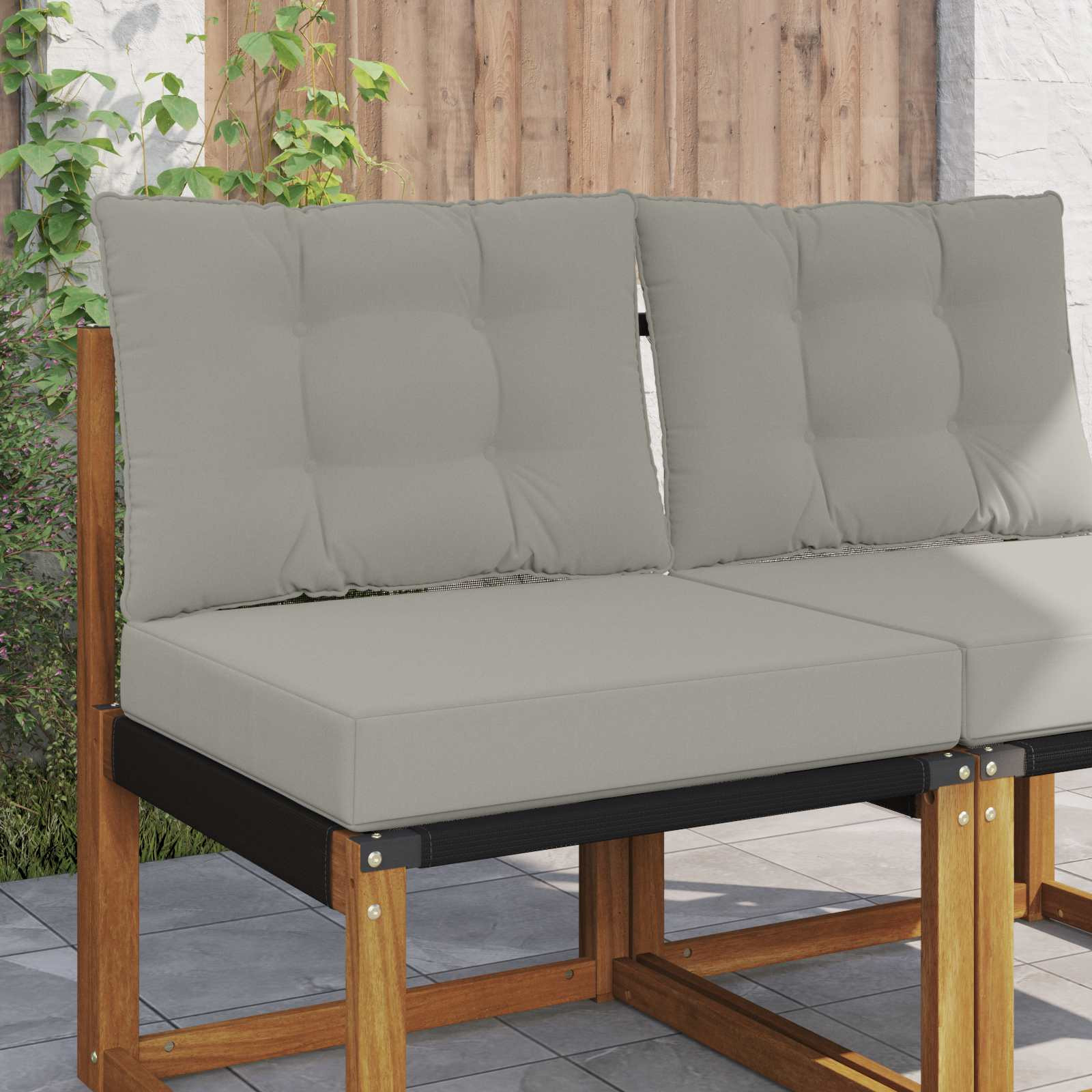 vidaXL Sofakissen für draußen Polyester Grau 60 x 50,5 x 8 cm