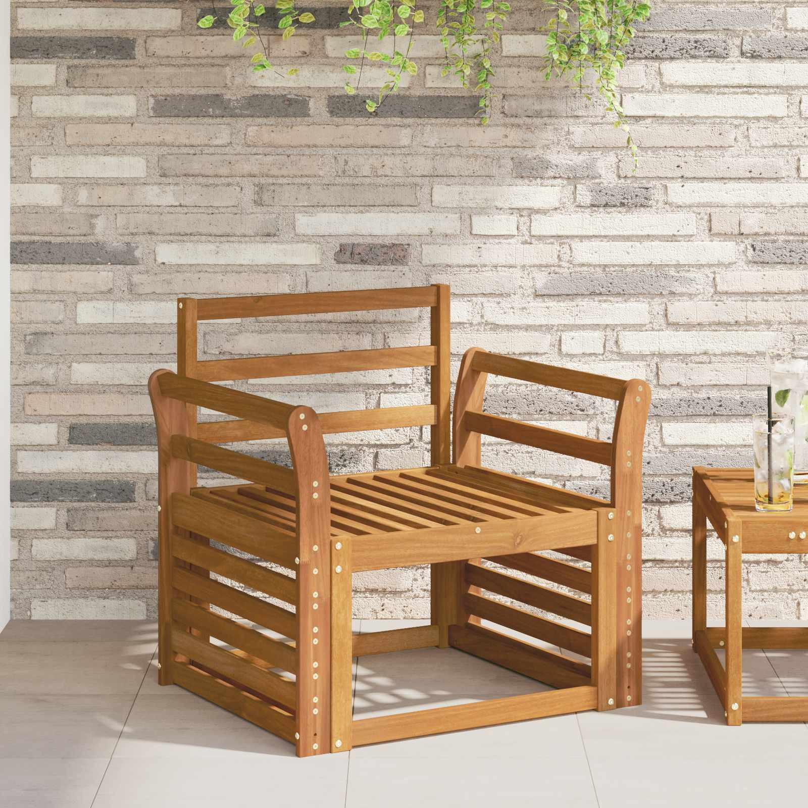 vidaXL Armlehne 2 pcs Natur 58,5 x 8 x 60 cm Massivholz Akazie