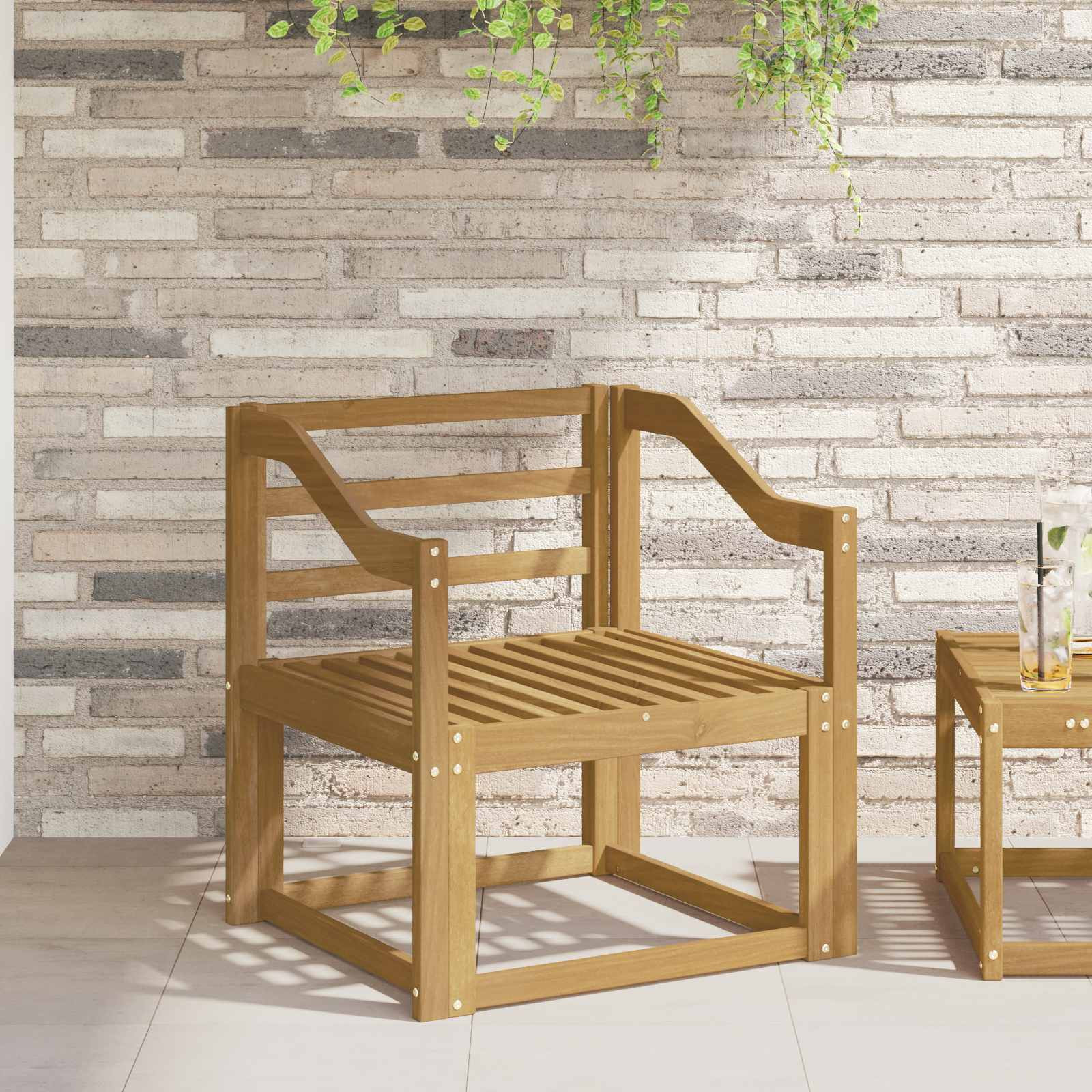 vidaXL Armlehnenmodul 2 pcs Weiß 59 x 4 x 73 cm Massivholz Akazie