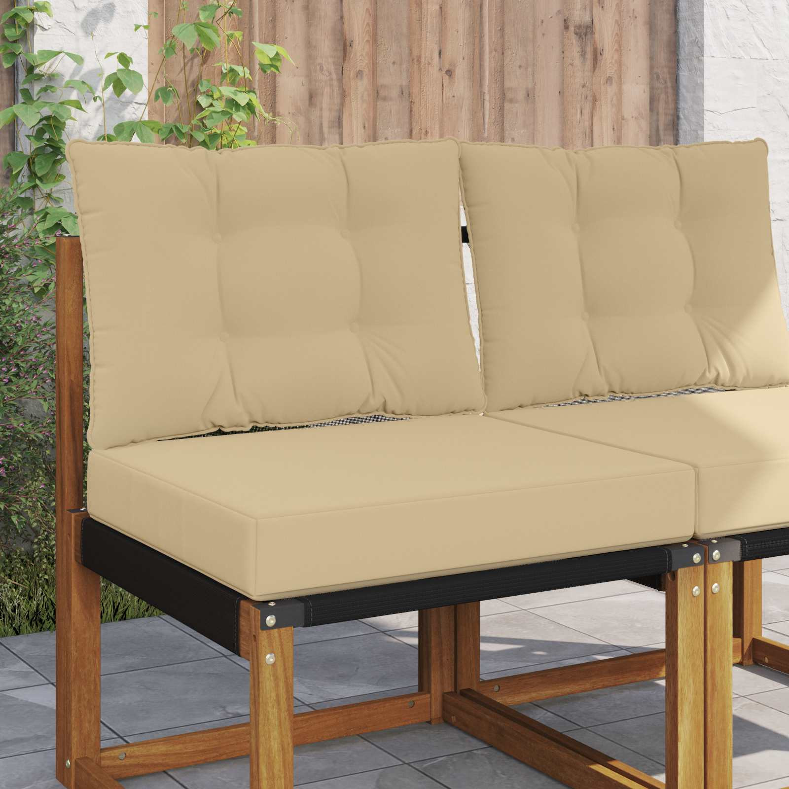 vidaXL Sofakissen für draußen Polyester Beige 60 x 50,5 x 8 cm