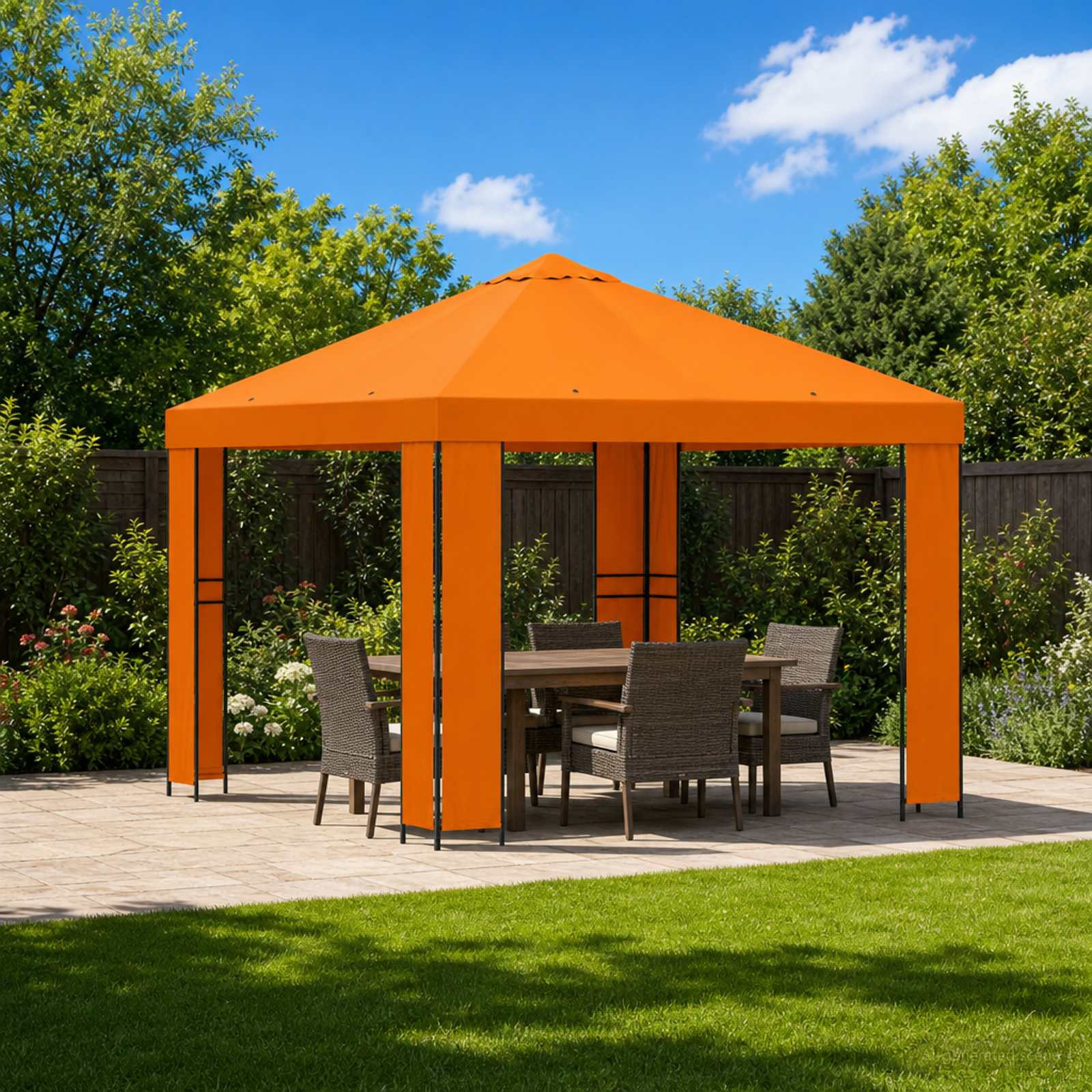 vidaXL Pavillon 3 x 3 m Orange Polyester und Stahl 190 gsm