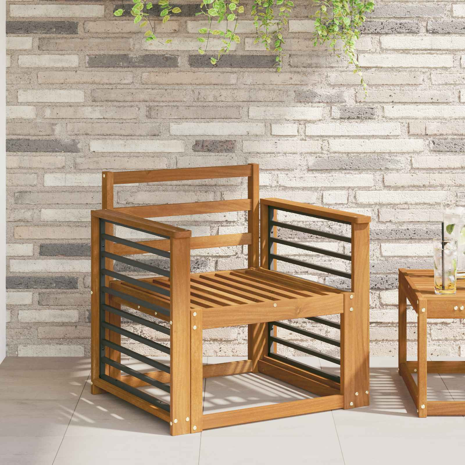 vidaXL Armlehne 2 pcs Natur 60 x 6 x 61 cm Massivholz Akazie