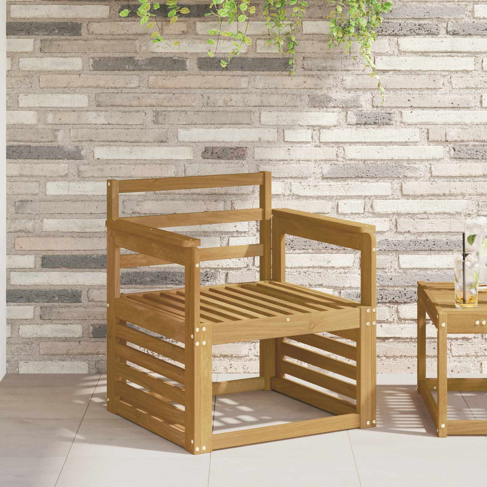 vidaXL Armlehnen Modul 2 pcs Weiß 59 x 6 x 61 cm Massivholz Akazie